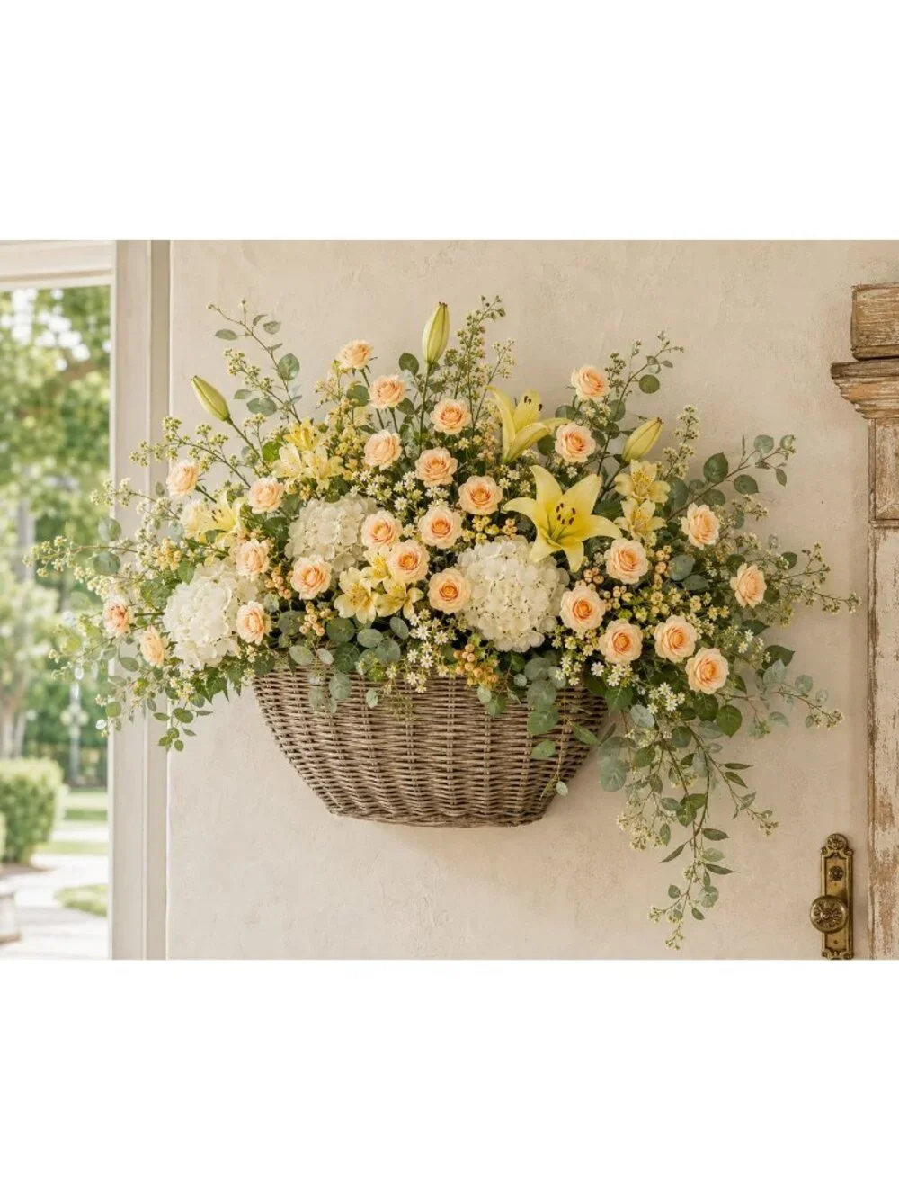 Peach Apricot Mini Spray Roses, Artificial Rose Stems, Small Faux Flowers for Wr